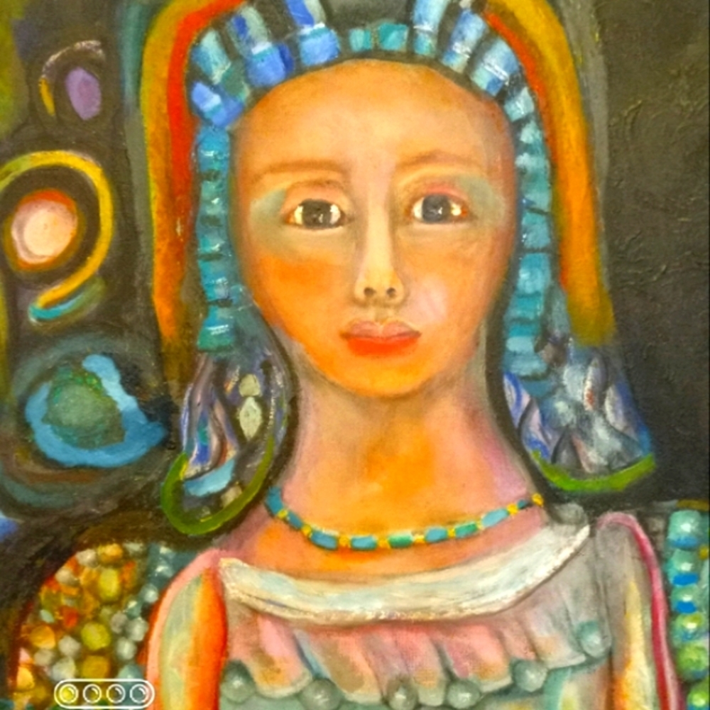 "Mayan King" Original Oil Painting